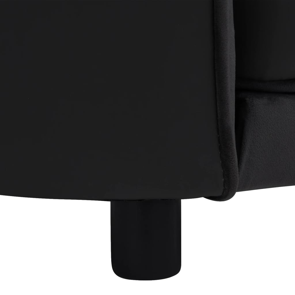 vidaXL Canapé pour chien Noir 69x49x40 cm Peluche et similicuir