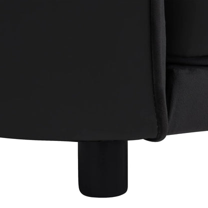 vidaXL Canapé pour chien Noir 69x49x40 cm Peluche et similicuir