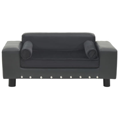 vidaXL Canapé pour chien Gris foncé 81x43x31 cm Peluche et similicuir
