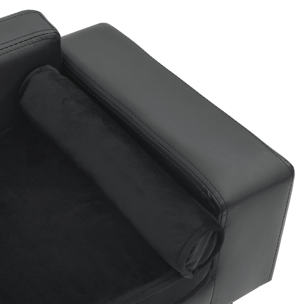 vidaXL Canapé pour chien Gris foncé 81x43x31 cm Peluche et similicuir