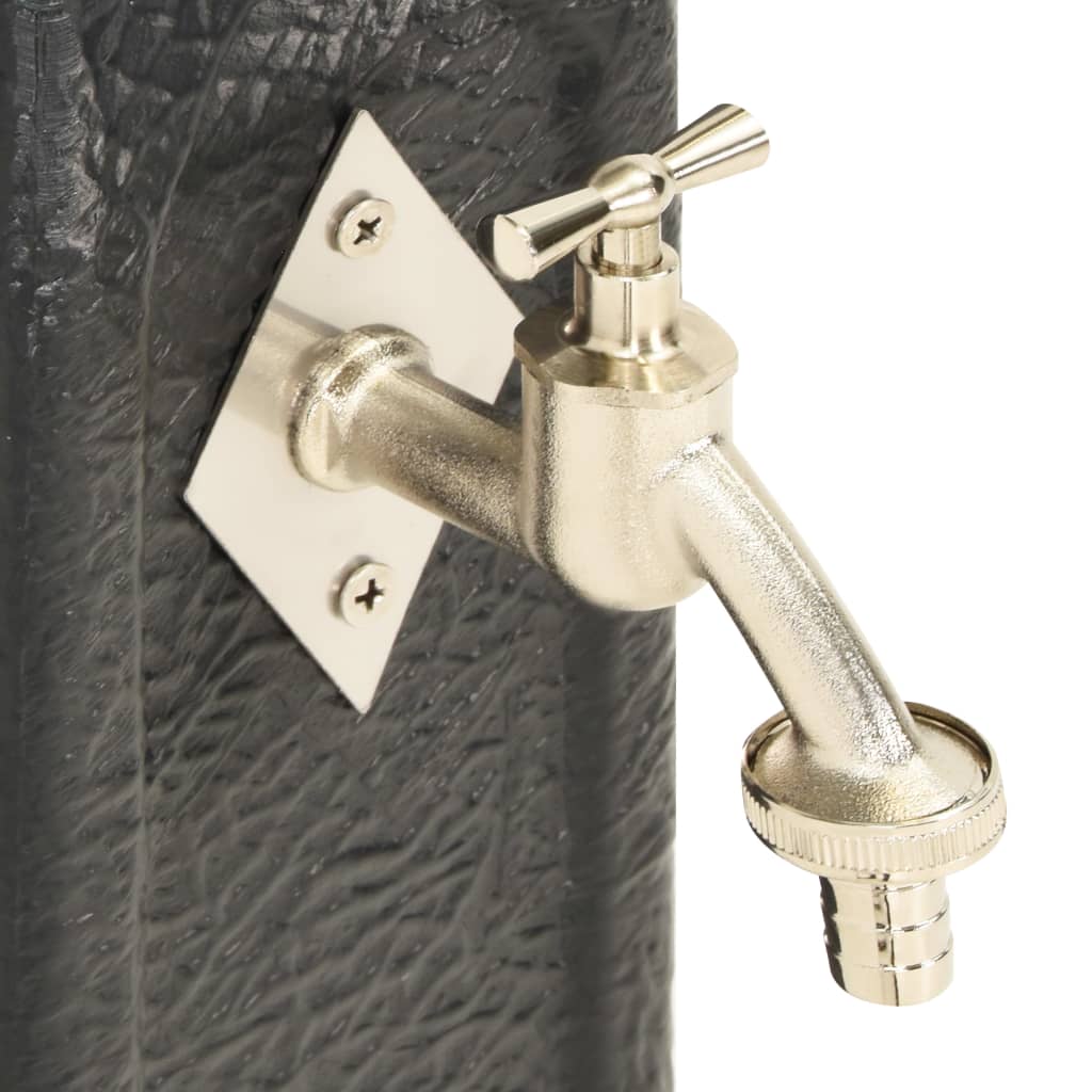 vidaXL Réservoir de jardin avec robinet Anthracite Aspect de pierre