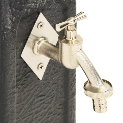 vidaXL Réservoir de jardin avec robinet Anthracite Aspect de pierre