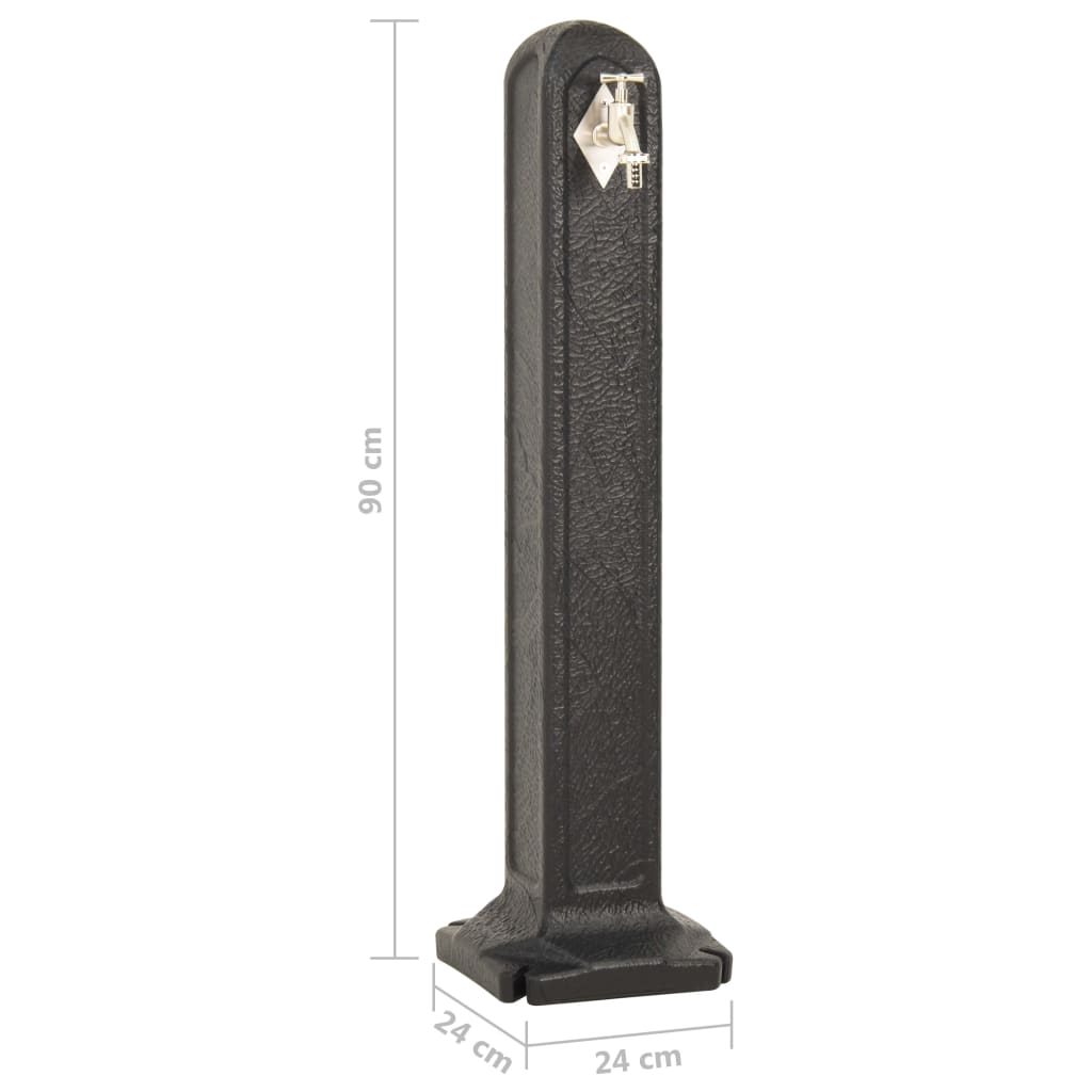 vidaXL Réservoir de jardin avec robinet Anthracite Aspect de pierre