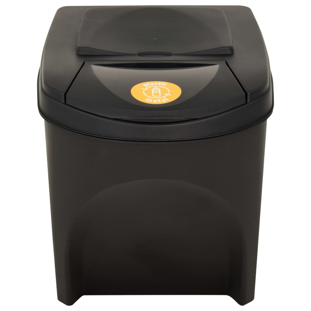 vidaXL Poubelles empilables 3 pcs Anthracite 75 L