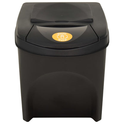 vidaXL Poubelles empilables 3 pcs Anthracite 75 L