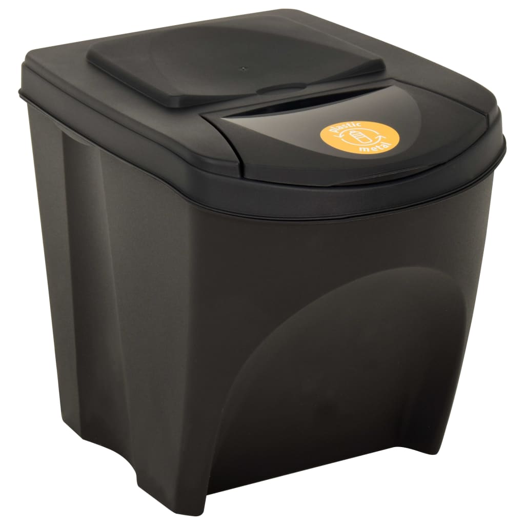 vidaXL Poubelles empilables 4 pcs Anthracite 100 L