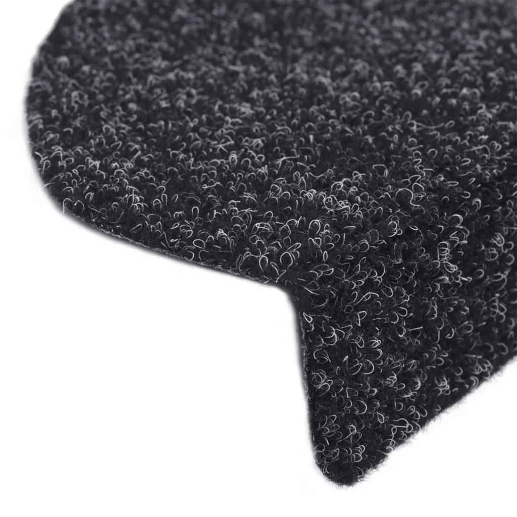 vidaXL Tapis autoadhésifs de marches 5 pcs Noir 65x21x4 cm Aiguilleté