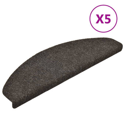 vidaXL Tapis d'escalier autocollants 5 pcs anthracite 65x21x4 cm