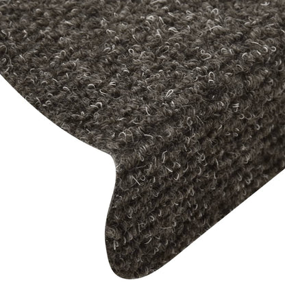 vidaXL Tapis d'escalier autocollants 5 pcs anthracite 65x21x4 cm