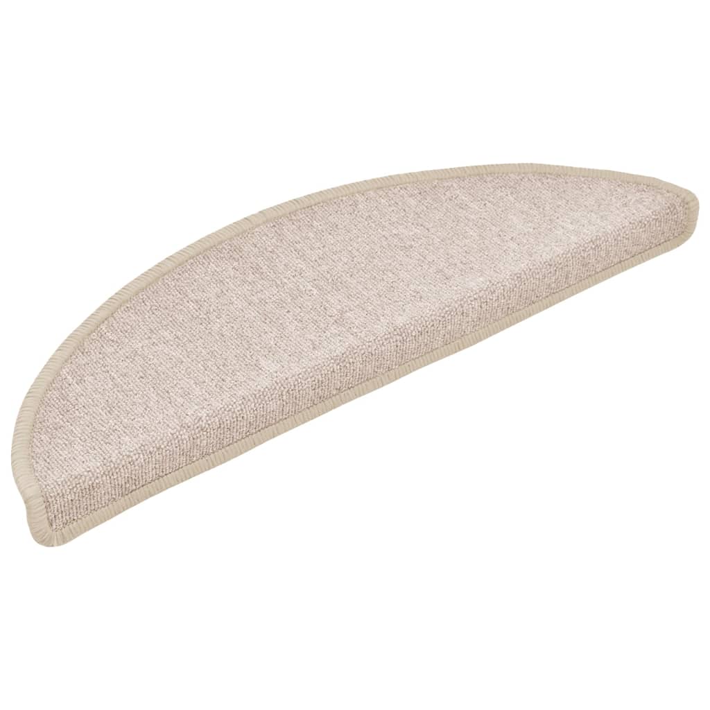vidaXL Tapis d'escalier 10 pcs 56x17x3 cm Taupe