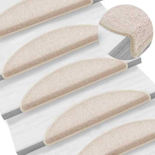 vidaXL Tapis d'escalier 10 pcs 56x17x3 cm Taupe