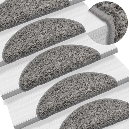 vidaXL Tapis d'escalier 10 pcs 56x17x3 cm Gris