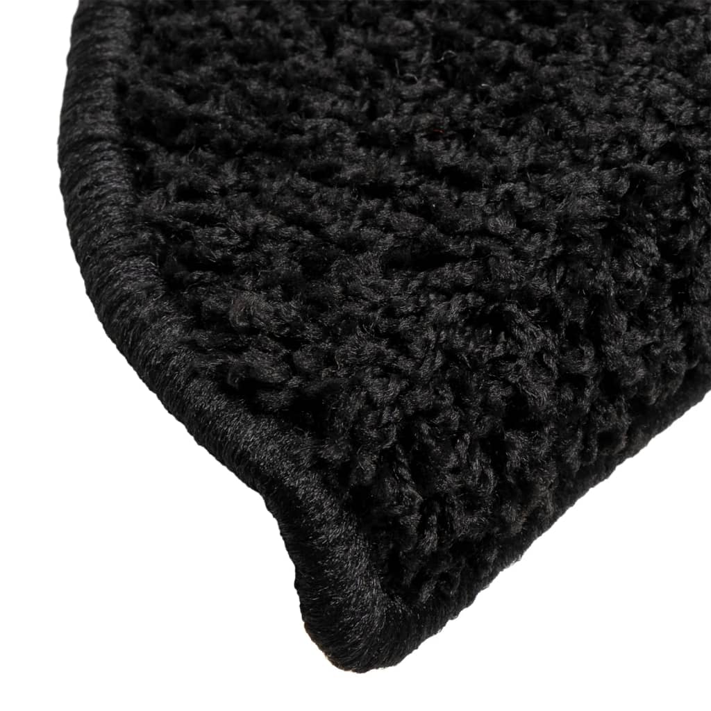vidaXL Tapis d'escalier 10 pcs 56x17x3 cm Noir