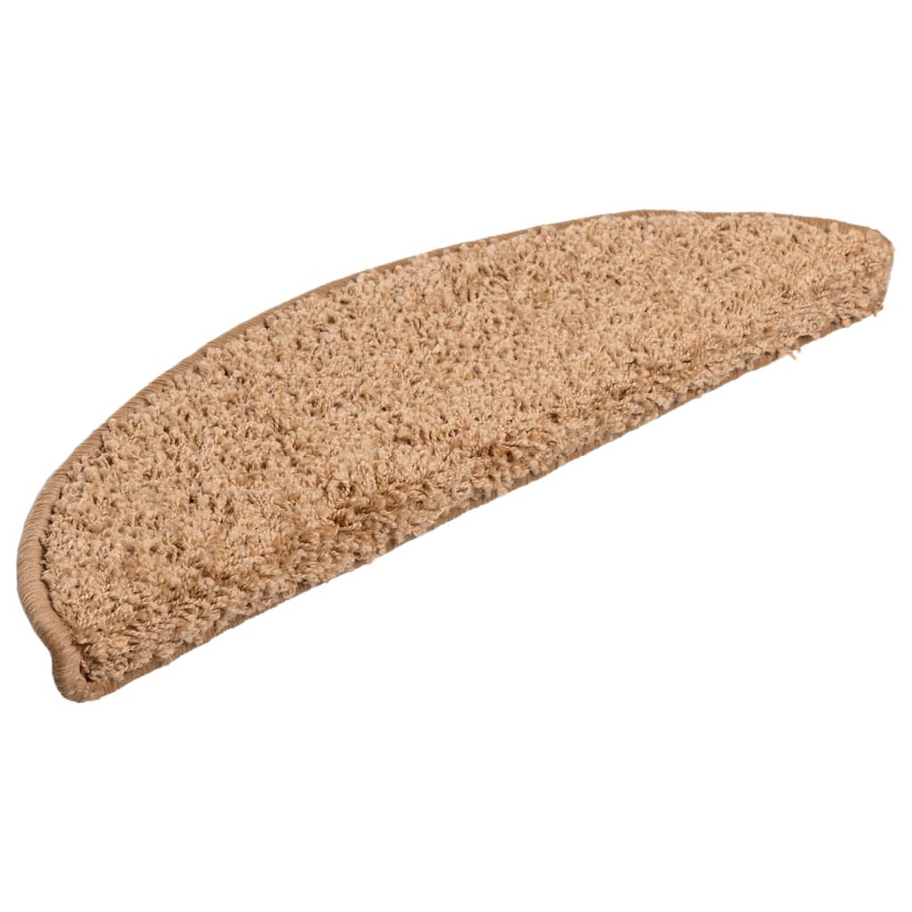 vidaXL Tapis d'escalier 10 pcs 56x17x3 cm Beige