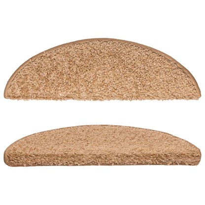 vidaXL Tapis d'escalier 10 pcs 56x17x3 cm Beige