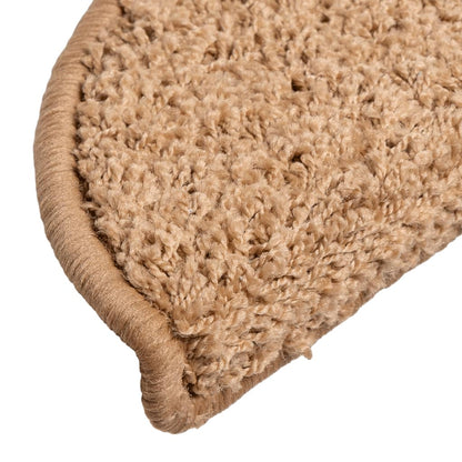 vidaXL Tapis d'escalier 10 pcs 56x17x3 cm Beige