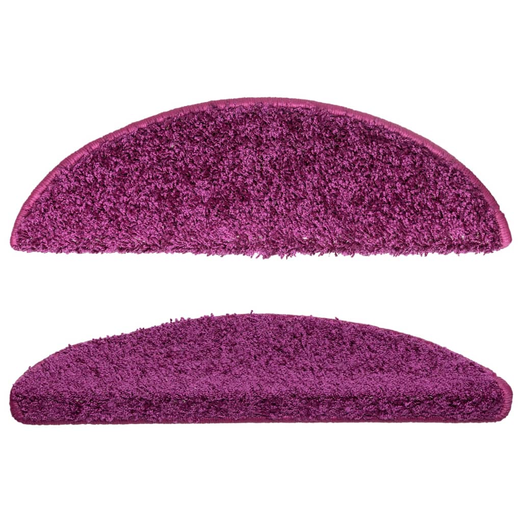 vidaXL Tapis d'escalier 10 pcs 56x17x3 cm Violet