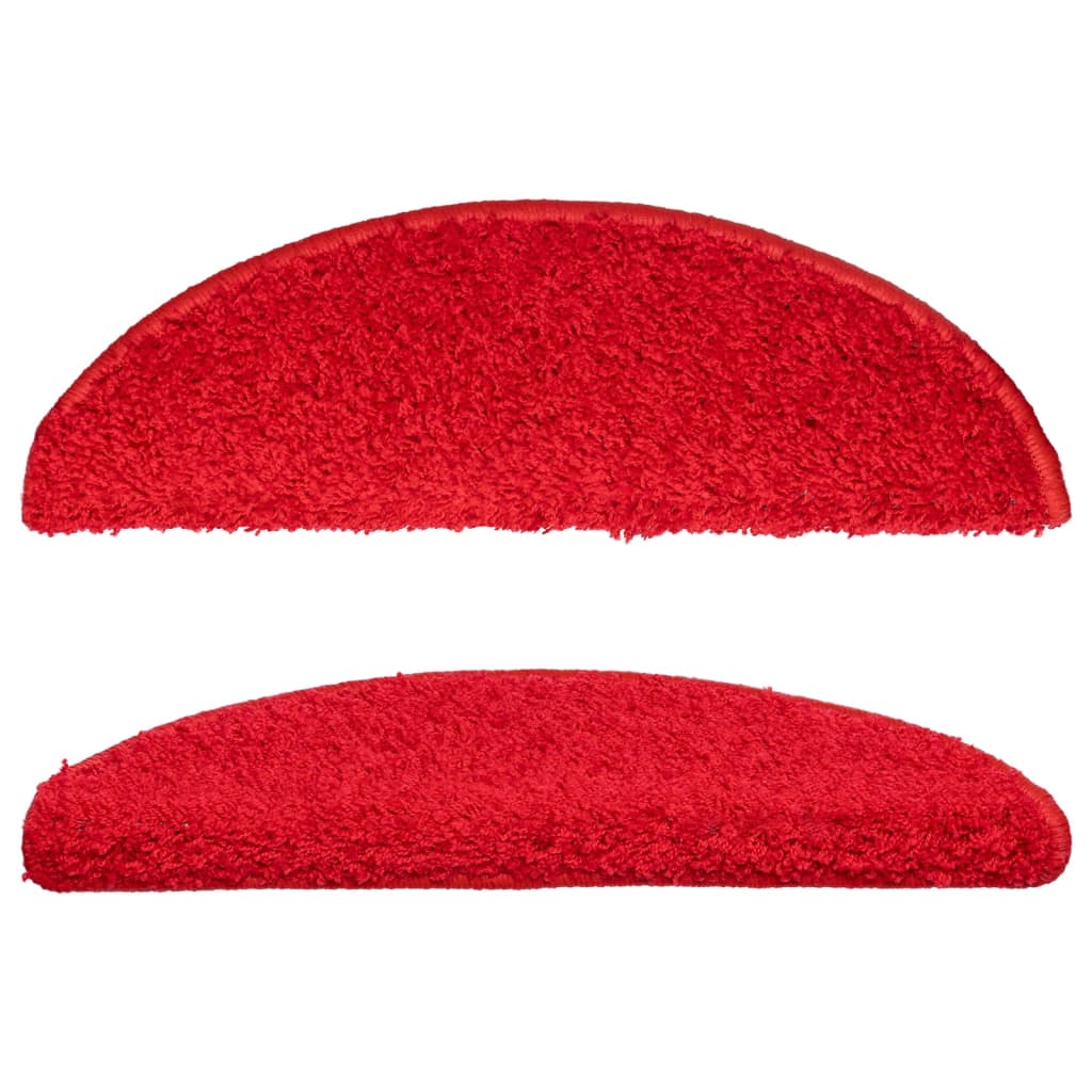 vidaXL Tapis d'escalier 10 pcs 56x17x3 cm Rouge