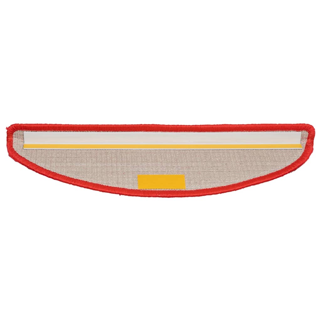 vidaXL Tapis d'escalier 10 pcs 56x17x3 cm Rouge