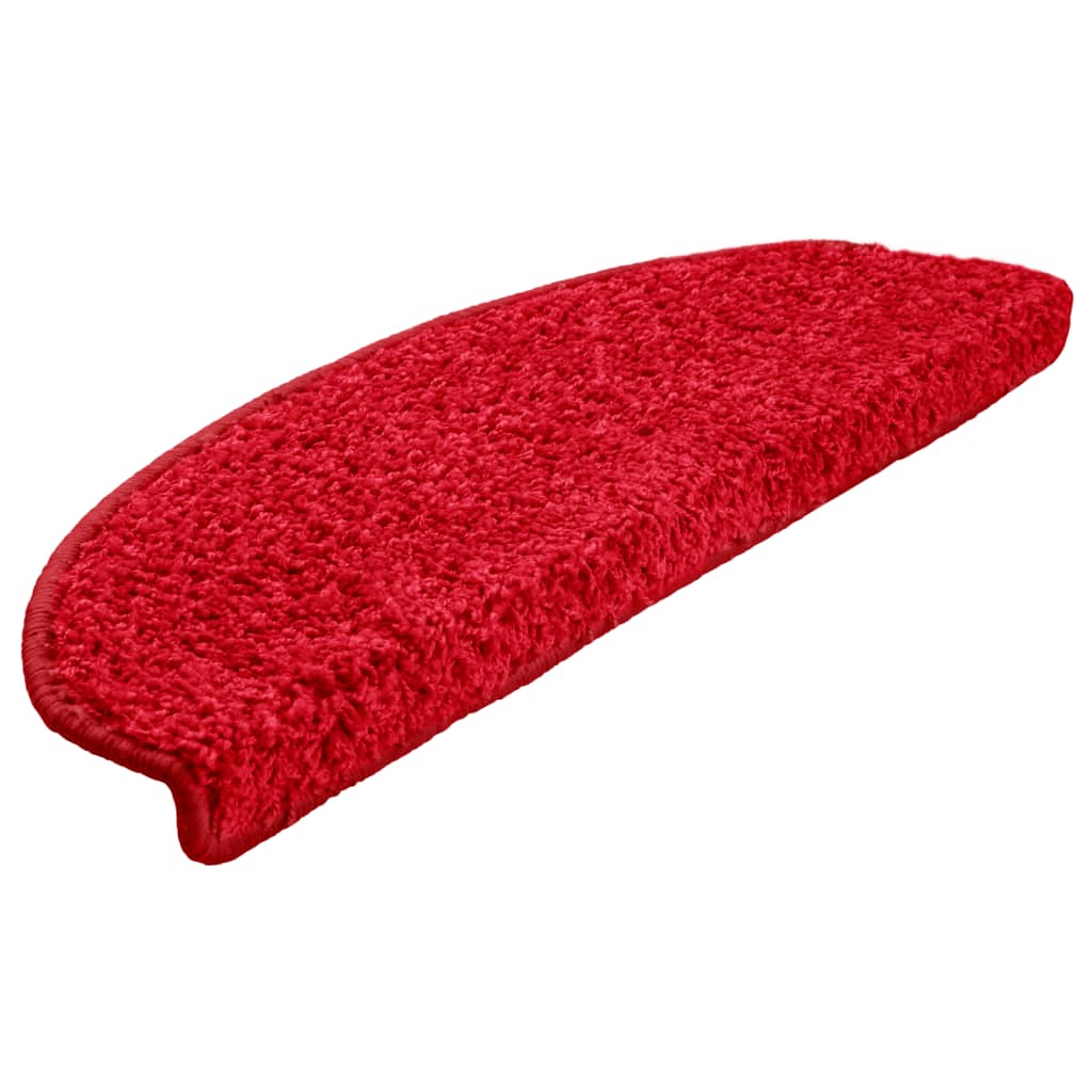 vidaXL Tapis d'escalier 10 pcs 65x21x4 cm Rouge