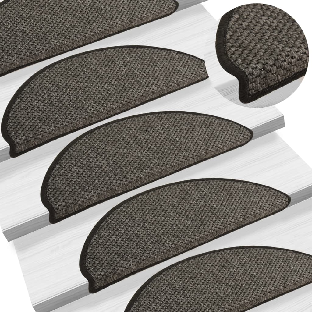 vidaXL Tapis d'escalier autocollants 15 pcs 65x21x4 cm Anthracite