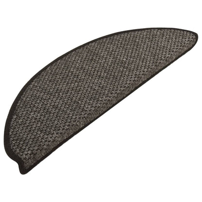 vidaXL Tapis d'escalier autocollants 15 pcs 65x21x4 cm Anthracite