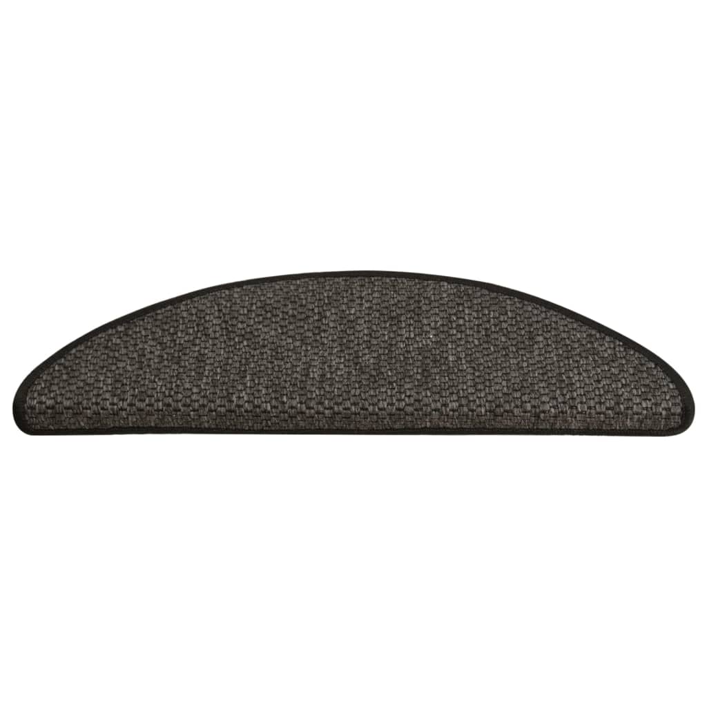 vidaXL Tapis d'escalier autocollants 15 pcs 65x21x4 cm Anthracite