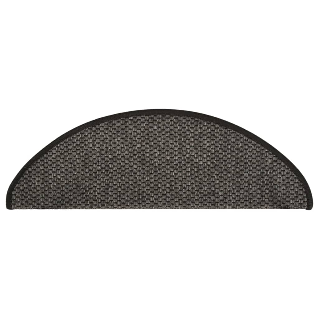 vidaXL Tapis d'escalier autocollants 15 pcs 65x21x4 cm Anthracite
