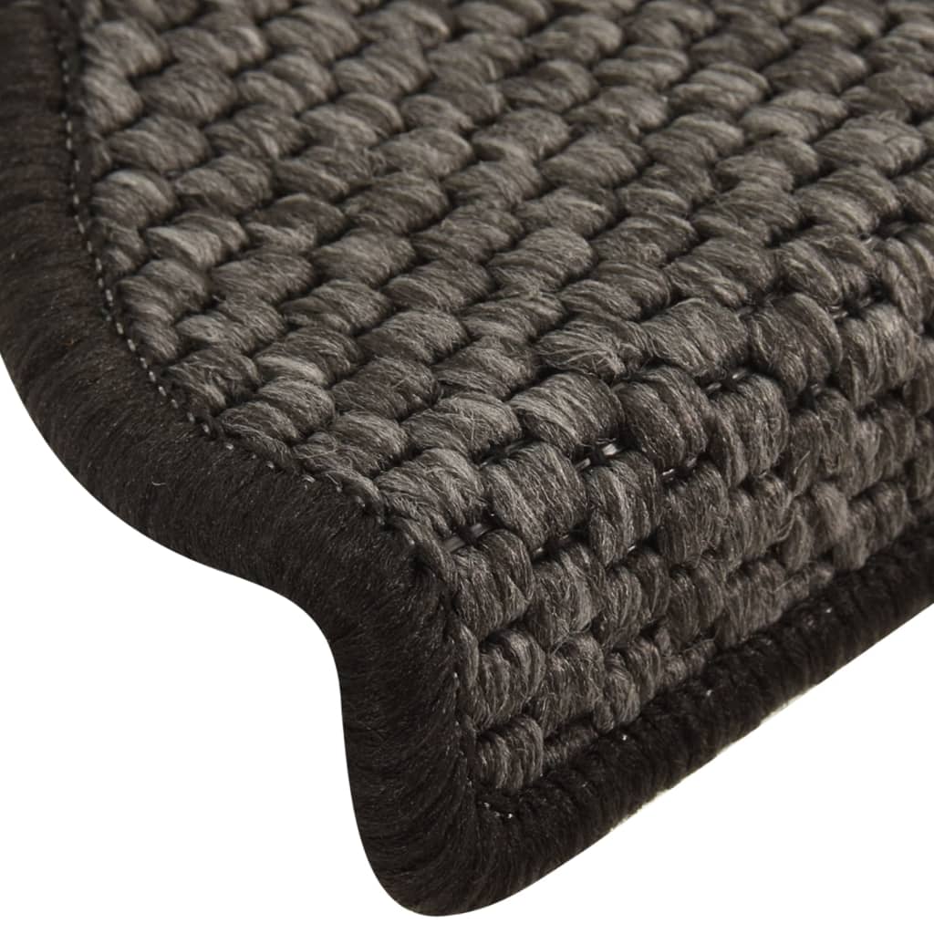 vidaXL Tapis d'escalier autocollants 15 pcs 65x21x4 cm Anthracite