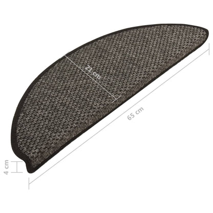 vidaXL Tapis d'escalier autocollants 15 pcs 65x21x4 cm Anthracite