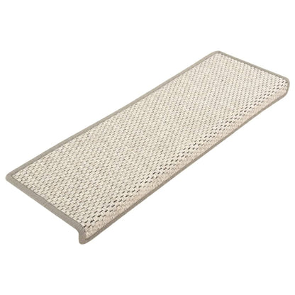 vidaXL Tapis d'escalier autocollants 15 pcs 65x21x4 cm Beige