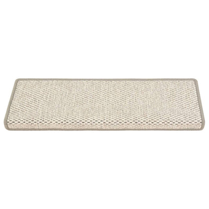 vidaXL Tapis d'escalier autocollants 15 pcs 65x21x4 cm Beige