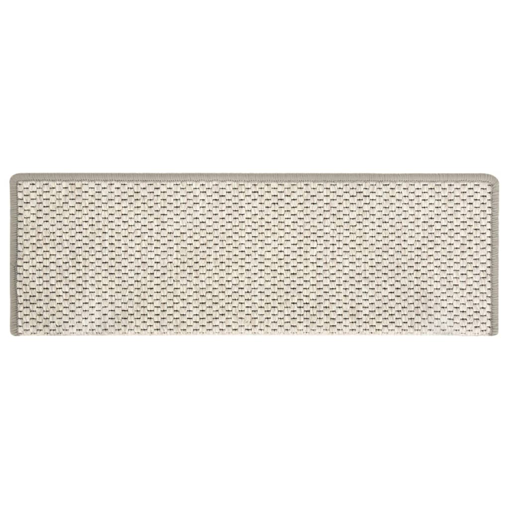 vidaXL Tapis d'escalier autocollants 15 pcs 65x21x4 cm Beige