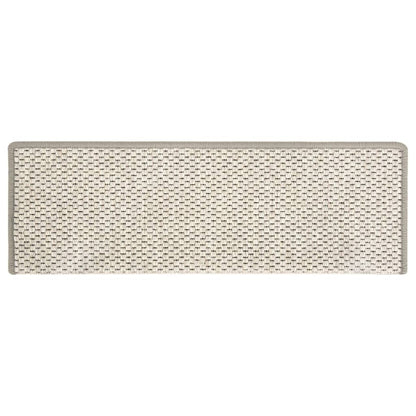 vidaXL Tapis d'escalier autocollants 15 pcs 65x21x4 cm Beige
