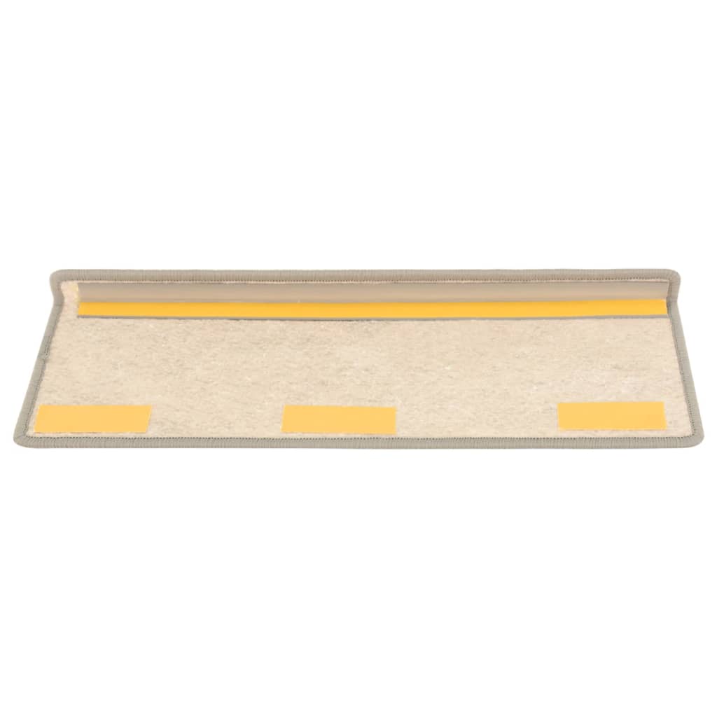 vidaXL Tapis d'escalier autocollants 15 pcs 65x21x4 cm Beige