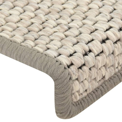 vidaXL Tapis d'escalier autocollants 15 pcs 65x21x4 cm Beige