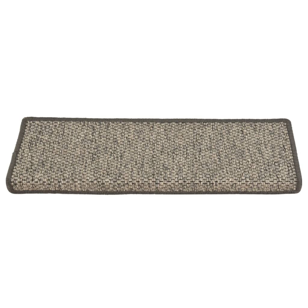 vidaXL Tapis d'escalier autocollants 15 pcs 65x21x4 cm Gris et beige