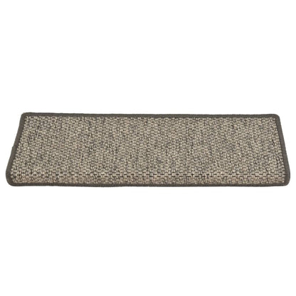 vidaXL Tapis d'escalier autocollants 15 pcs 65x21x4 cm Gris et beige