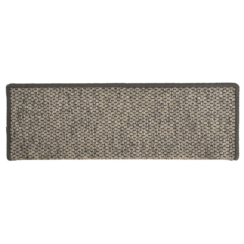 vidaXL Tapis d'escalier autocollants 15 pcs 65x21x4 cm Gris et beige
