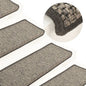 vidaXL Tapis d'escalier autocollants 15 pcs 65x21x4 cm Gris et beige