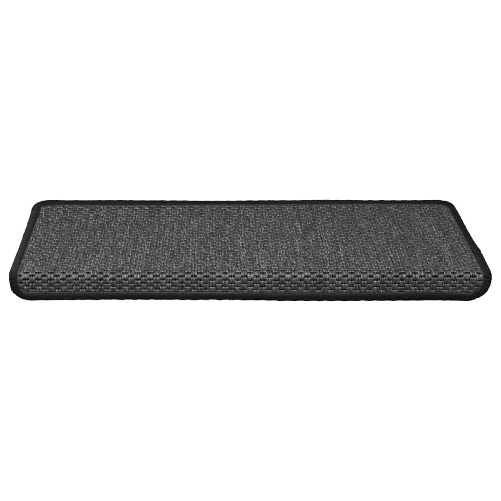 vidaXL Tapis d'escalier autocollants 15 pcs 65x21x4 cm Anthracite