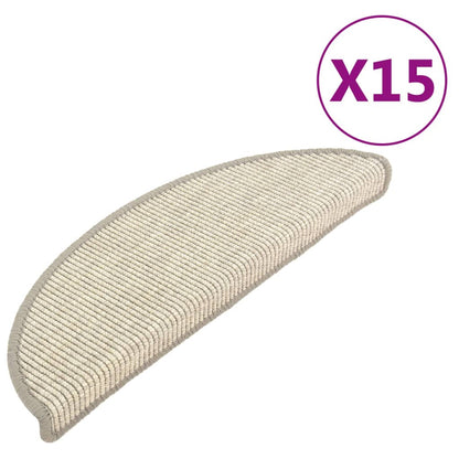vidaXL Tapis d'escalier autocollants 15 pcs 56x17x3 cm Argenté