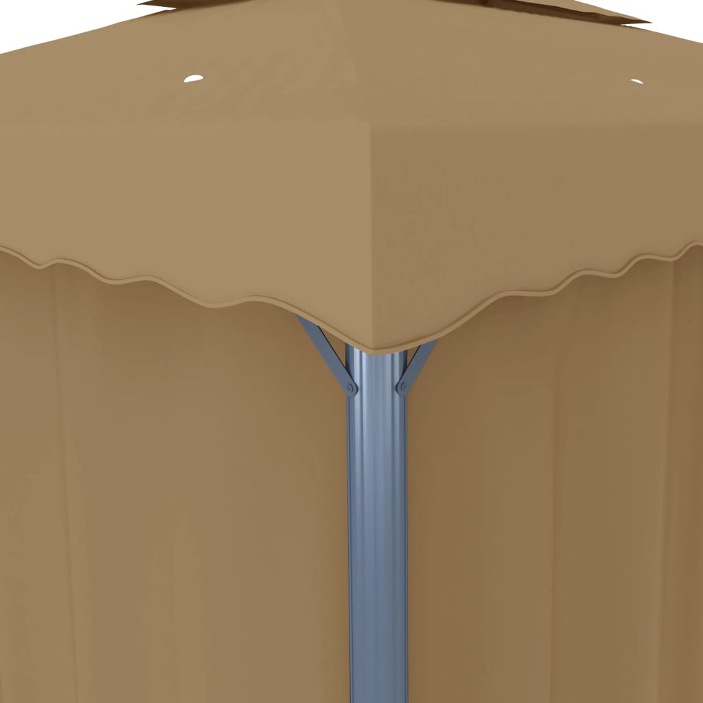 vidaXL Tonnelle avec rideau 3x3 m Taupe Aluminium