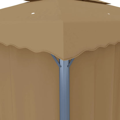 vidaXL Tonnelle avec rideau 3x3 m Taupe Aluminium