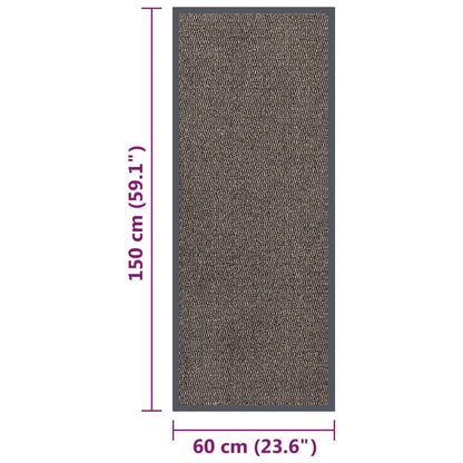 vidaXL Paillasson touffeté 60x150 cm Marron foncé