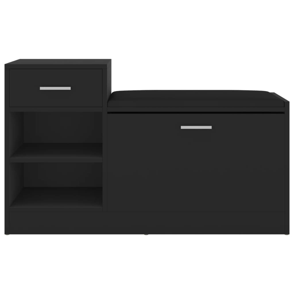 vidaXL Banc à chaussures Noir 94,5x31x57 cm Aggloméré