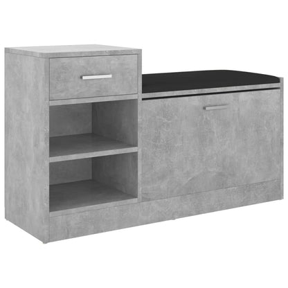 vidaXL Banc à chaussures Gris béton 94,5x31x57 cm Aggloméré