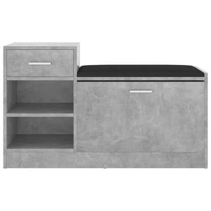 vidaXL Banc à chaussures Gris béton 94,5x31x57 cm Aggloméré