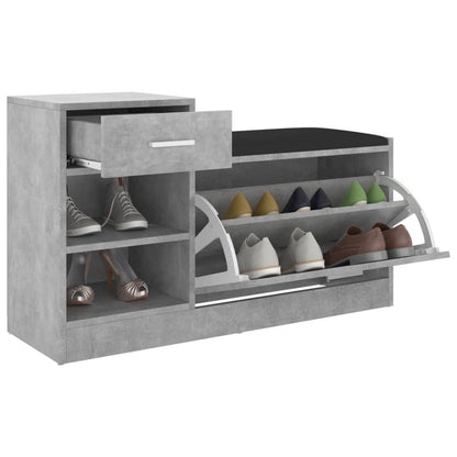 vidaXL Banc à chaussures Gris béton 94,5x31x57 cm Aggloméré