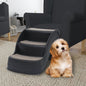 vidaXL Escalier pliable à 3 marches pour chiens Noir